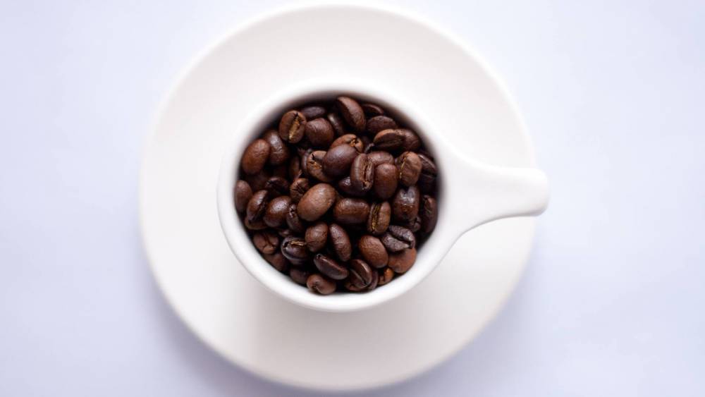 A cup of coffee beans.