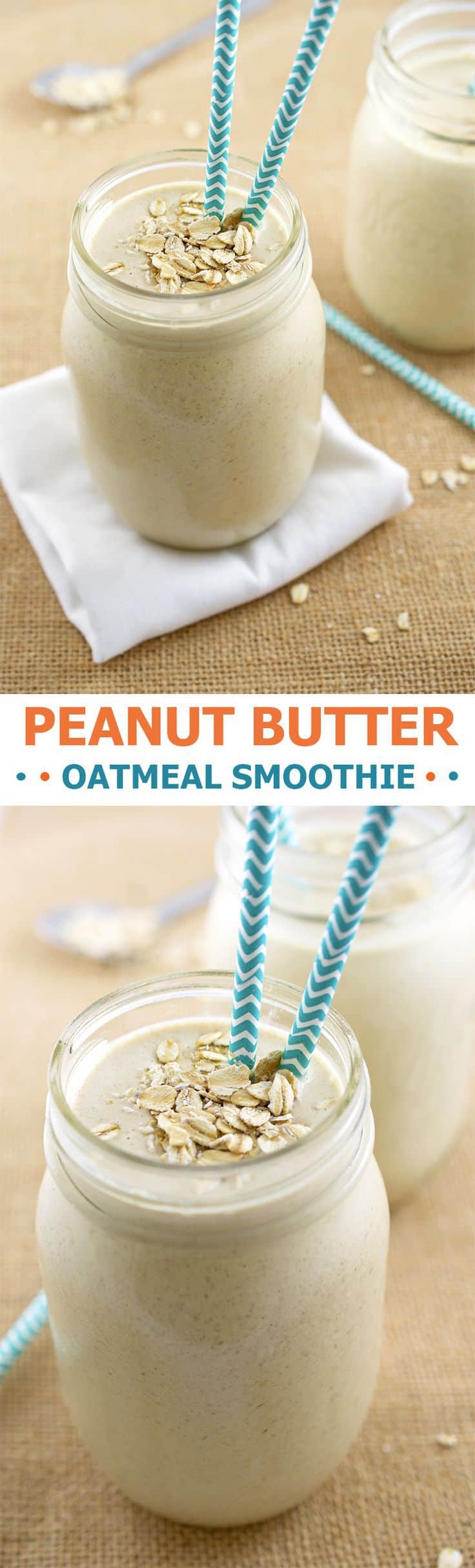 Peanut butter oatmeal smoothie.