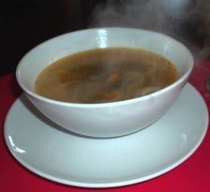 A bowl of poor man's soup.