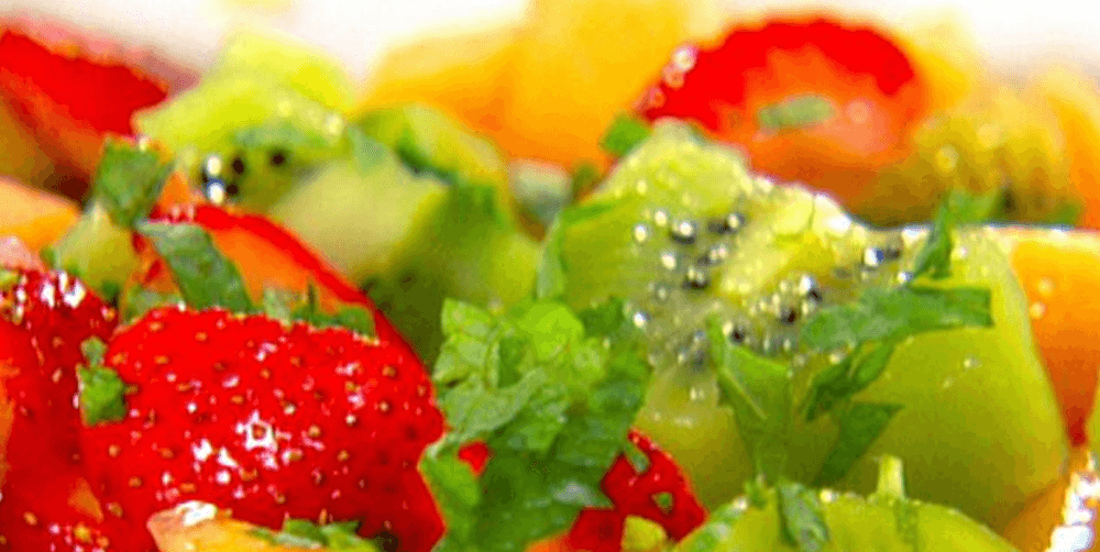 Radiance fruit salad with kiwis, strawberries and cantaloupe
