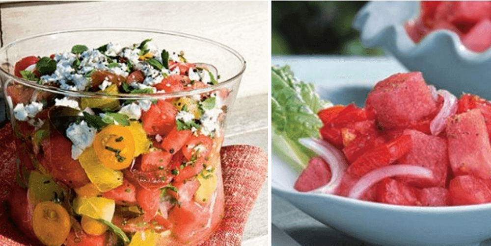 Tomato and watermelon salads.