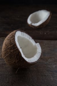 Coconut shells.