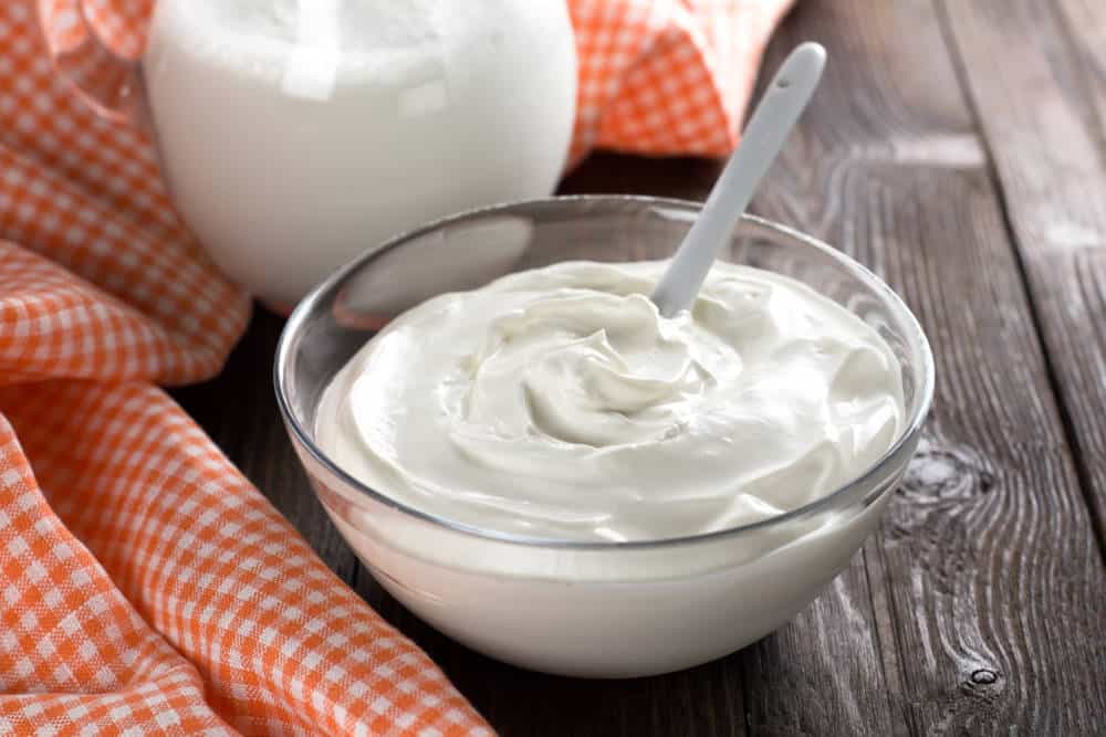 A cup of sour cream.