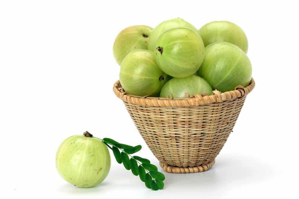 A basket of amla fruit.
