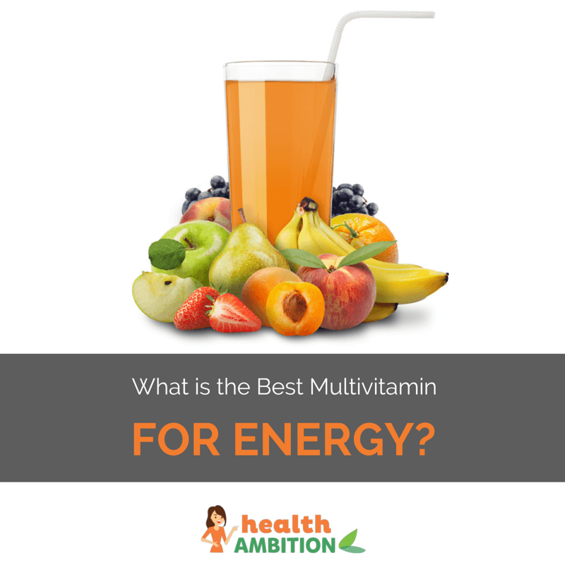 Fruit juice with the title "What is the Best Multivitamin for Energy?"