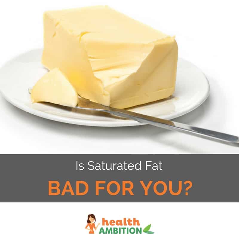Butter with the title "Is Saturated Fat Bad For You?"