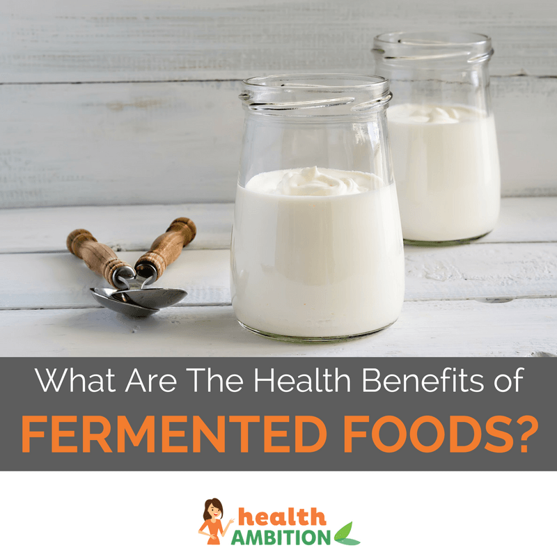 Yogurt with the title "What Are The Health Benefits of Fermented Foods?"