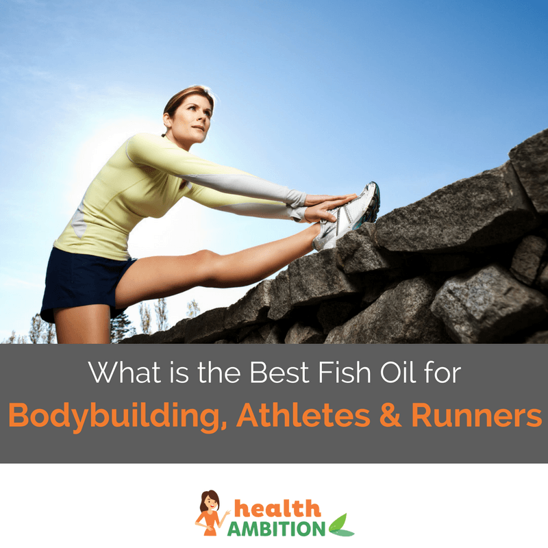A runner strecthing with the title "What is the Best Fish Oil for Bodybuilding, Athletes and Runners?"