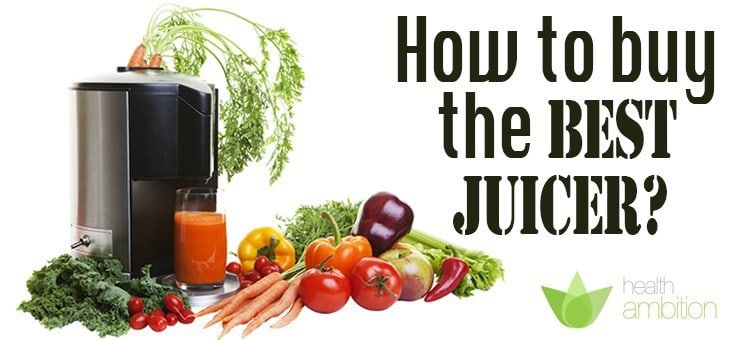 A juicer with vegetables with the title "How to buy the Best juicer?"